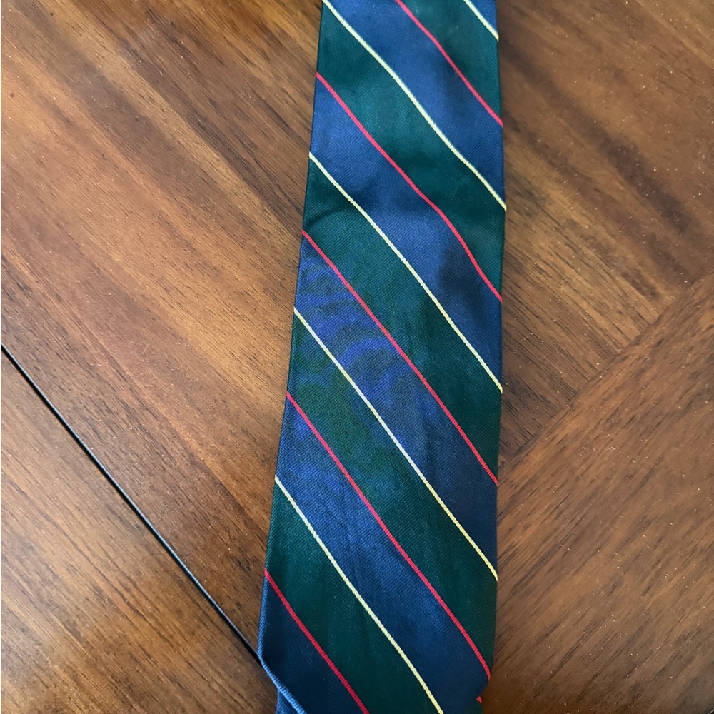 Brooks Brothers Blue and Green Striped Silk Tie